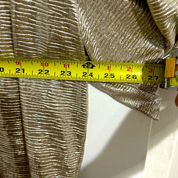 LOFT women’s Gold Long Sleeve Tie Front Blouse - Picture 4 of 6